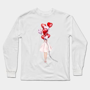 Girl with balloons Long Sleeve T-Shirt